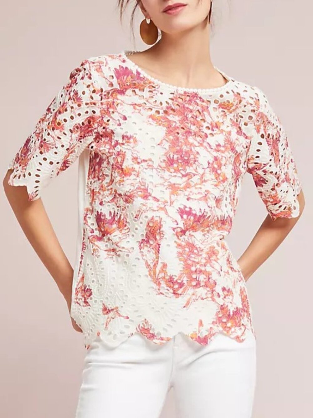 Anthropologie Porridge Arber Eyelet Blouse Size Medium